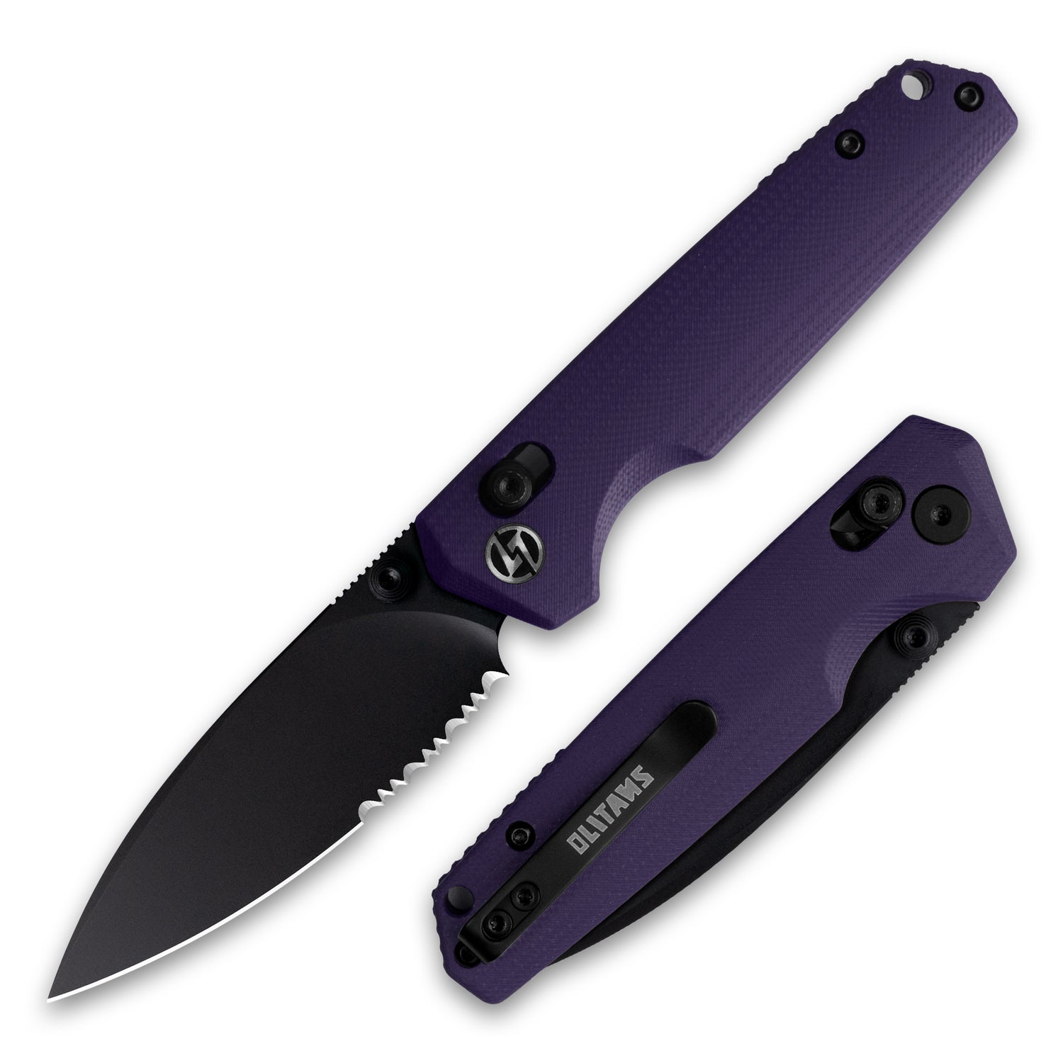 Youth Bird Serrated Pocket Knife (3''+14C28N+G10)-Crossbar Lock-Thumb stud-G053
