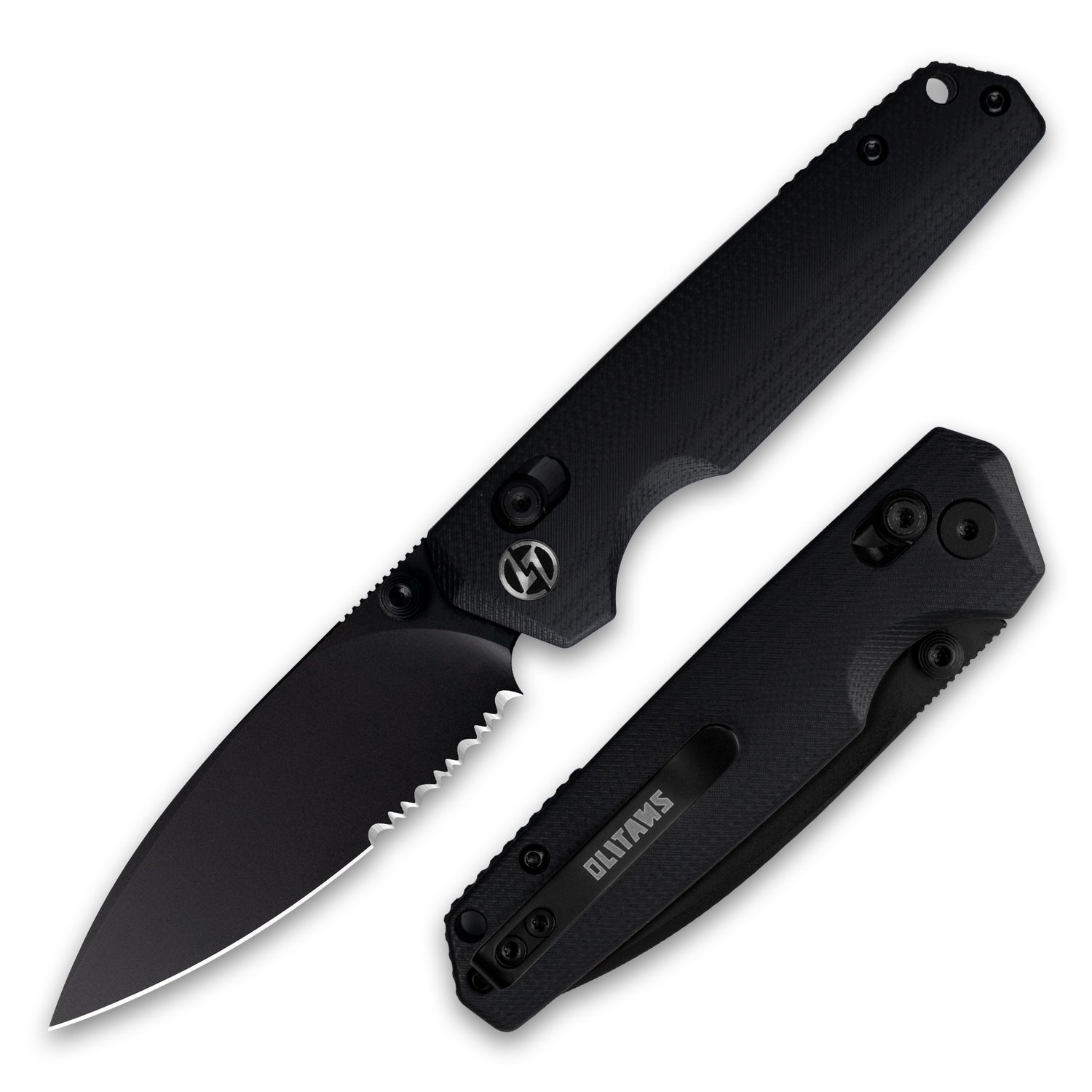 Youth Bird Serrated Pocket Knife (3''+14C28N+G10)-Crossbar Lock-Thumb stud-G053
