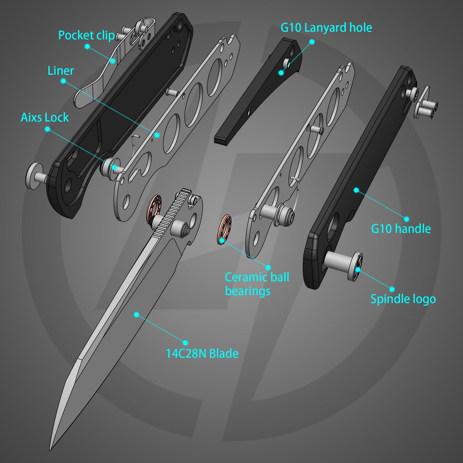 King Penguin G062 Folding Knife (3.35''+14C28N+Carbon fiber surface G10 Handle)-Crossbar Lock-Thumb Stud-Olitans