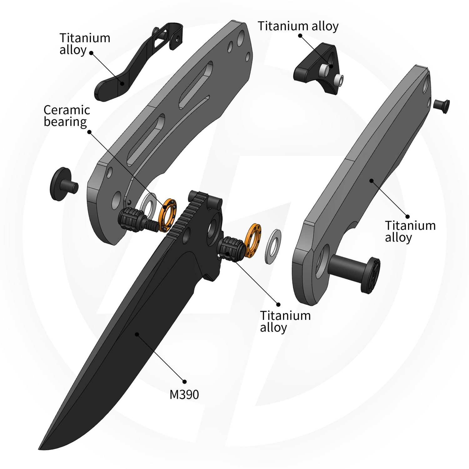 Ti-Bomber T065 Folding Knife –(2.95