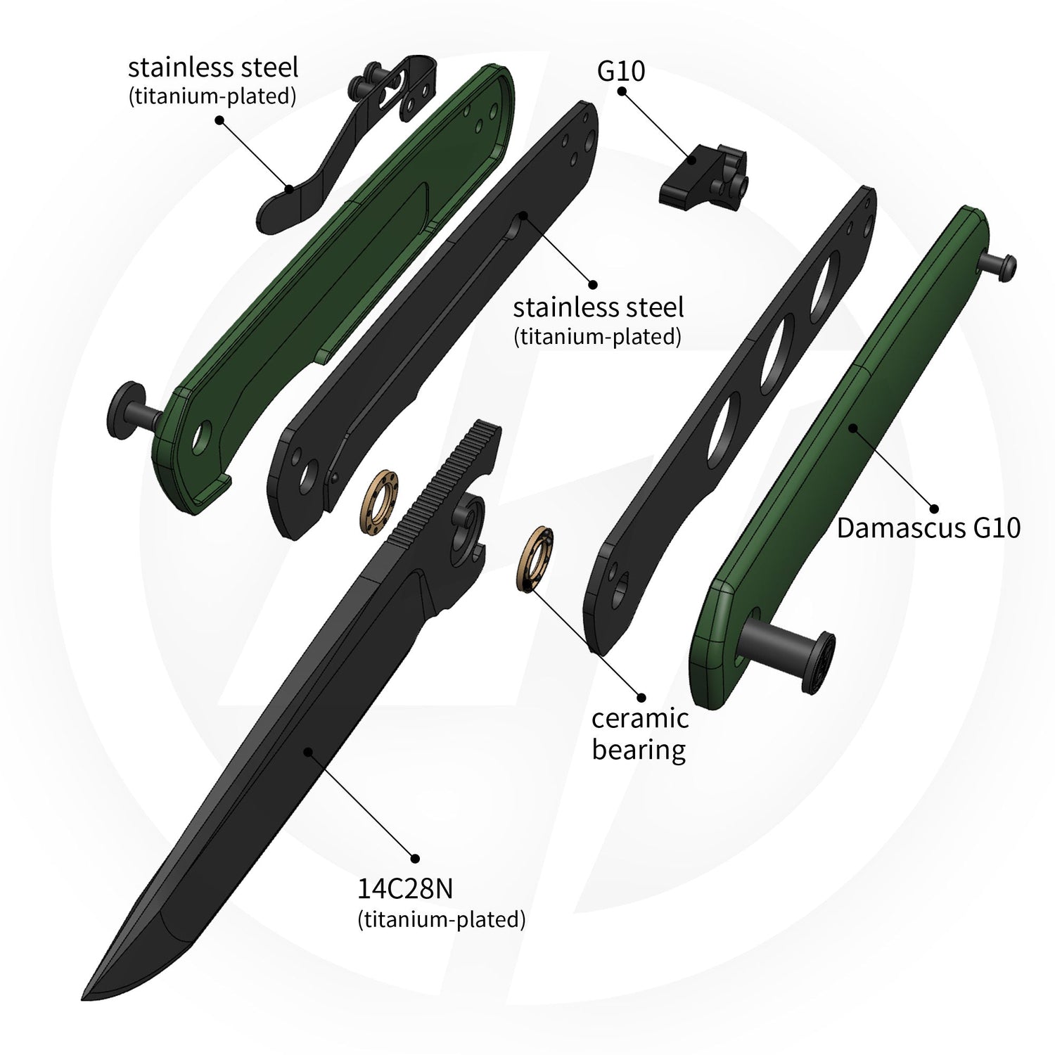 Stealth G047(3.07'' +14C28N +G10)Liner Lock-Front Flipper