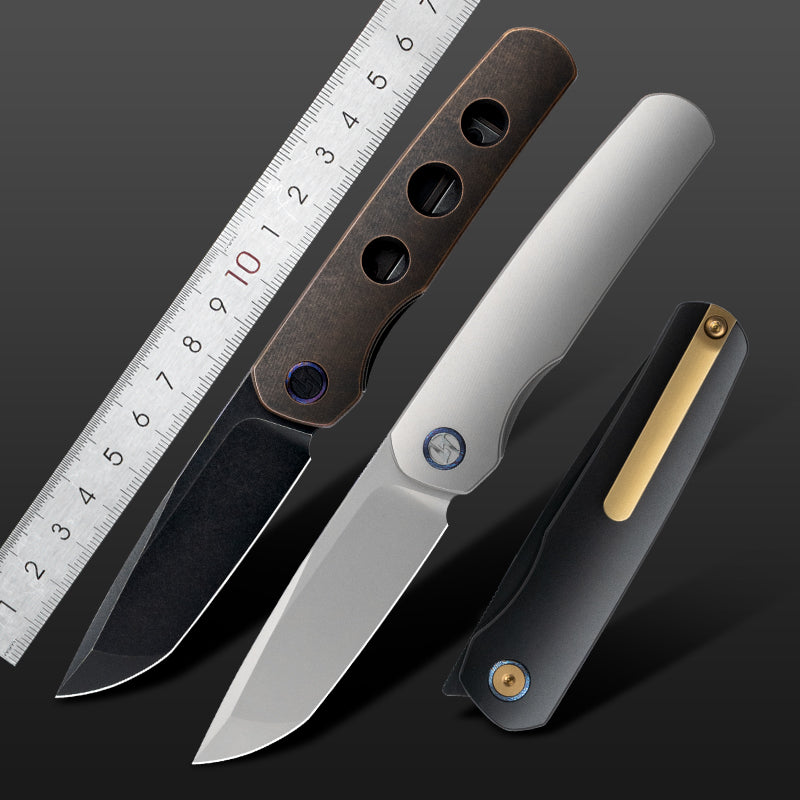 OLITANS T054 Folding Knife Bohler M390 Blade Titanium Handle/Red Copper Handle