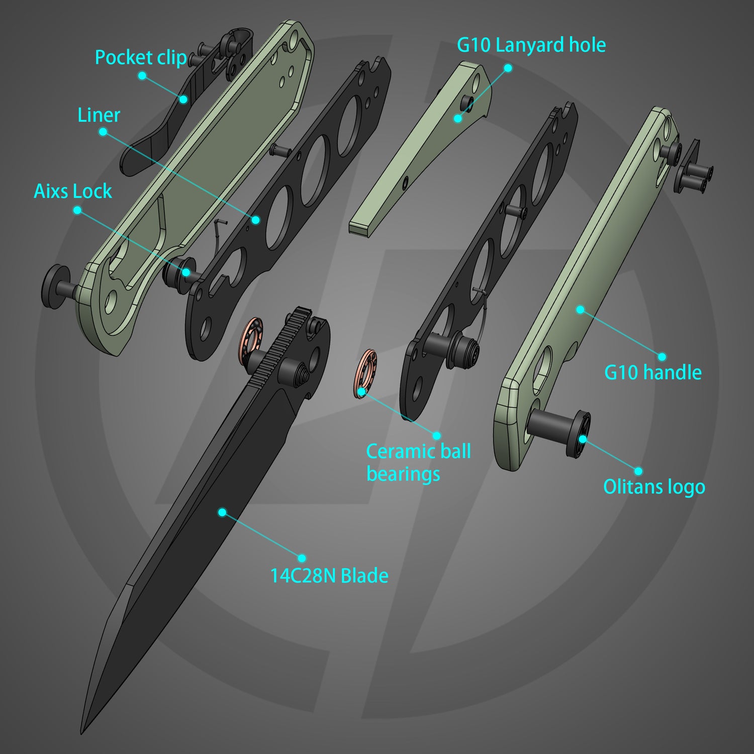 King Penguin G062 Folding Knife (3.35''+14C28N+Carbon fiber surface G10 Handle)-Crossbar Lock-Thumb Stud-Olitans