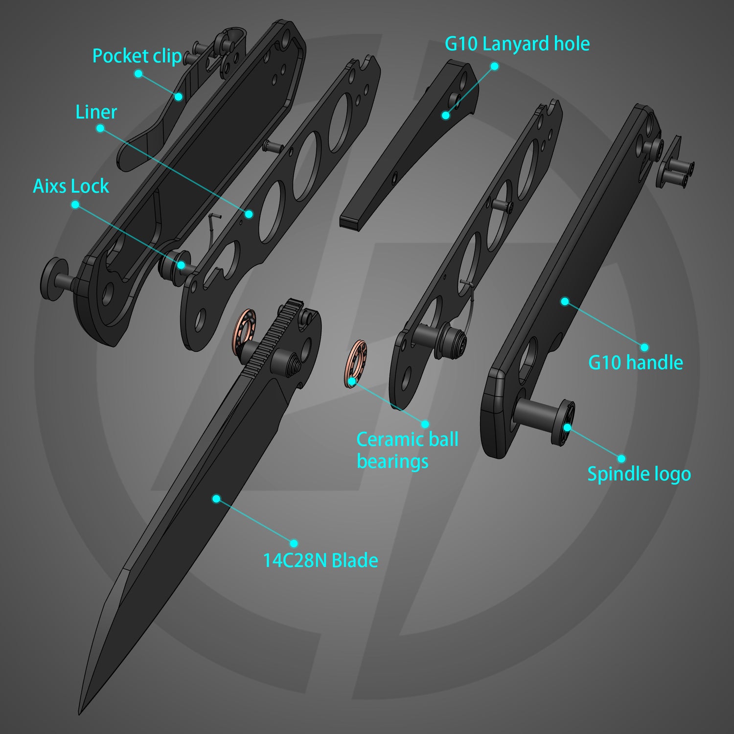 King Penguin Folding Knife (3.35''+14C28N Blade+G10 Handle)-Crossbar Lock-Thumb Stud-G062