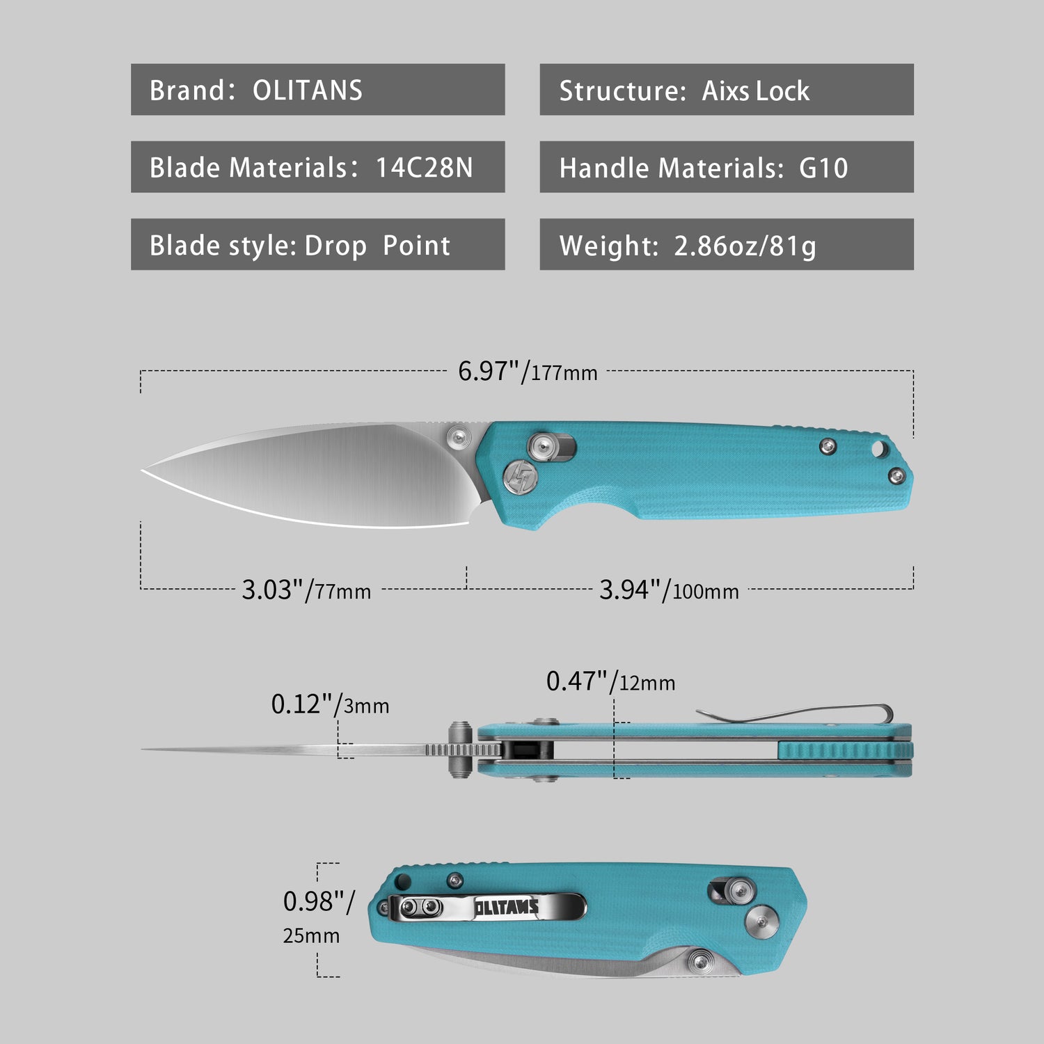 Youth Bird Pocket Knife(3''+14C28N+G10)-Crossbar Lock-Thumb stud-G053
