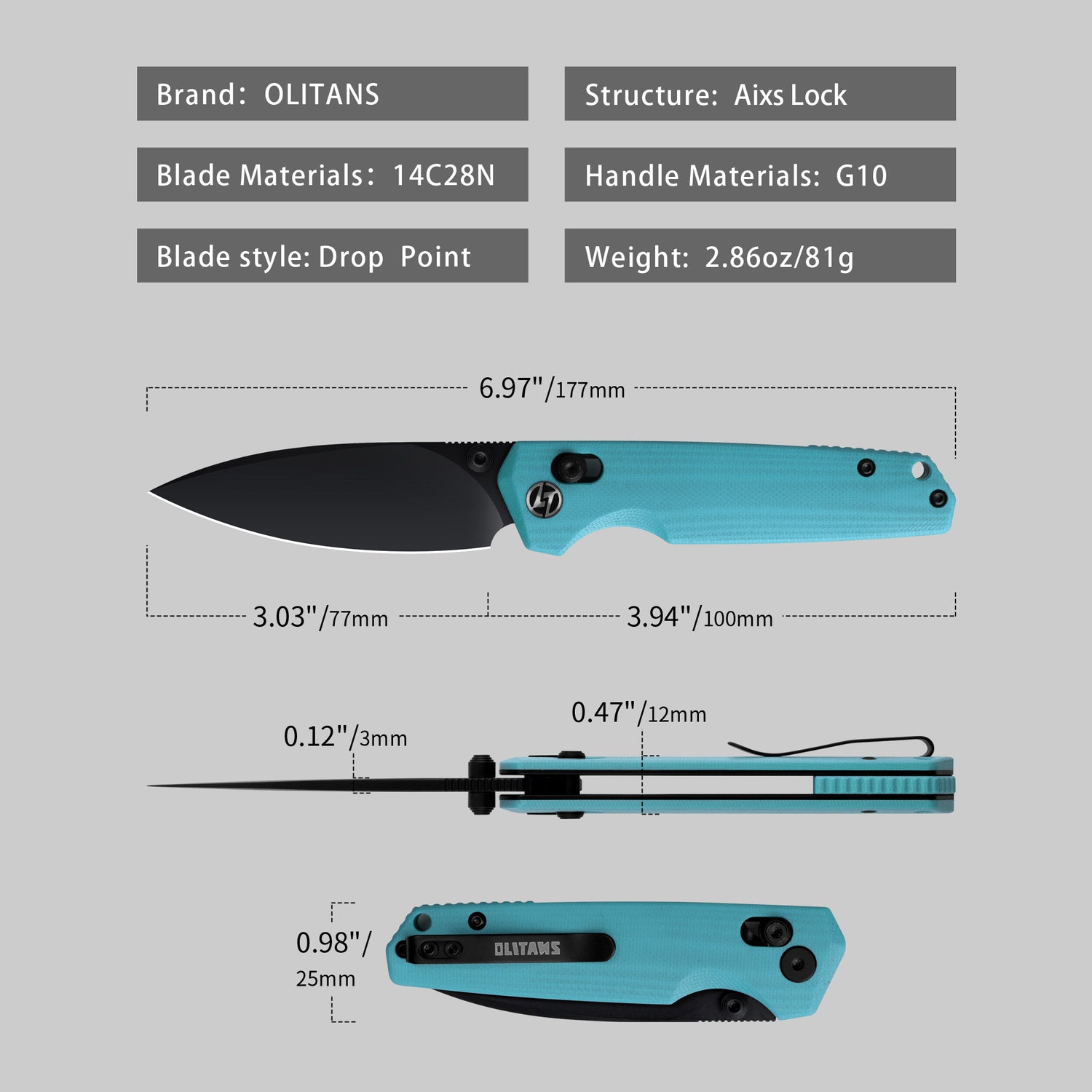 Youth Bird Pocket Knife(3''+14C28N+G10)-Crossbar Lock-Thumb stud-G053