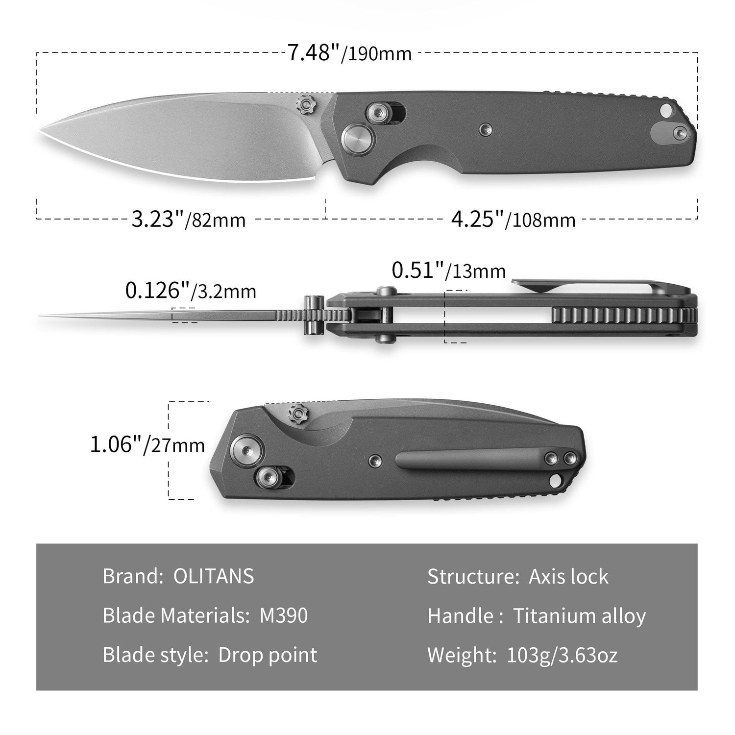 Ti-Aero T075 Folding Knife –(3.23