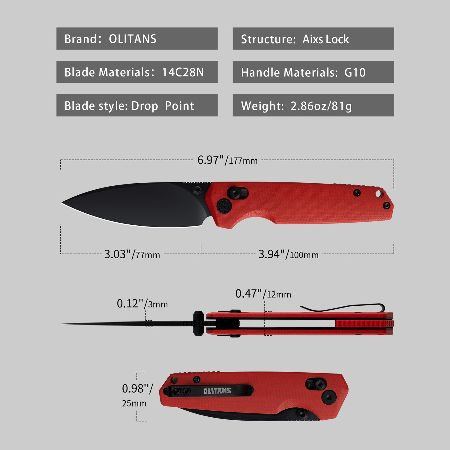 Youth Bird Pocket Knife(3''+14C28N+G10)-Crossbar Lock-Thumb stud-G053