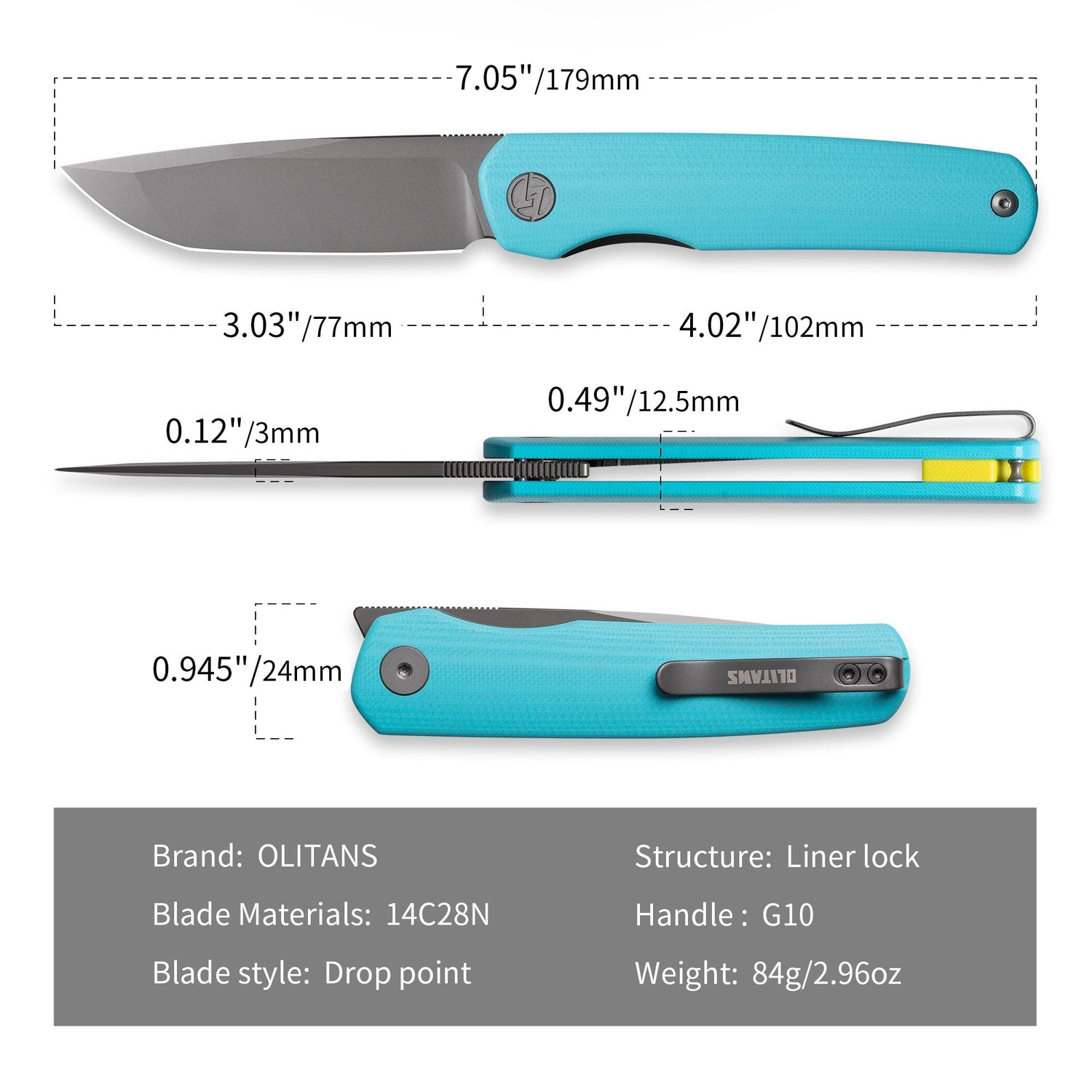 Stealth G047(3.07'' +14C28N +G10)Liner Lock-Front Flipper