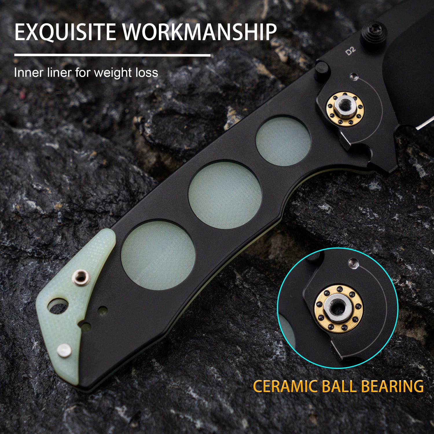 Bomber G061 Folding Knife ( 2.91''+D2+G10 )- Liner LOCK-THUMB STUD-OLITANS