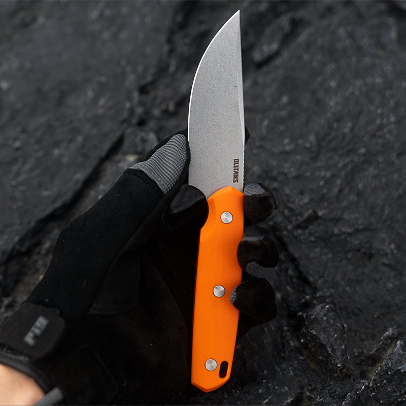 G063 Fixed Blade Knife 3.46'' 14C28N steel Blade, 4.09'' G10 handle Field Utility Knife with Kydex Sheath for Outdoor Camping Hiking