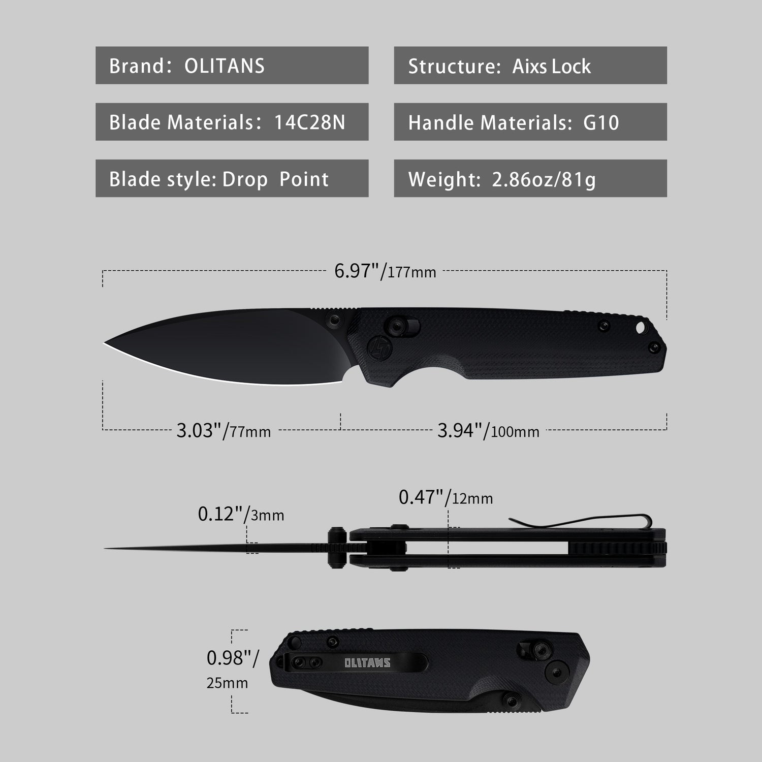 Youth Bird Pocket Knife(3''+14C28N+G10)-Crossbar Lock-Thumb stud-G053