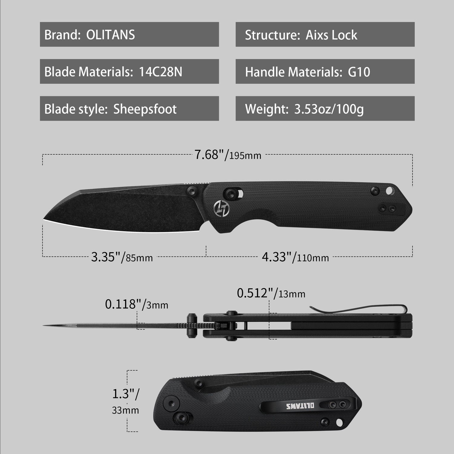 King Penguin Folding Knife (3.35''+14C28N Blade+G10 Handle)-Crossbar Lock-Thumb Stud-G062