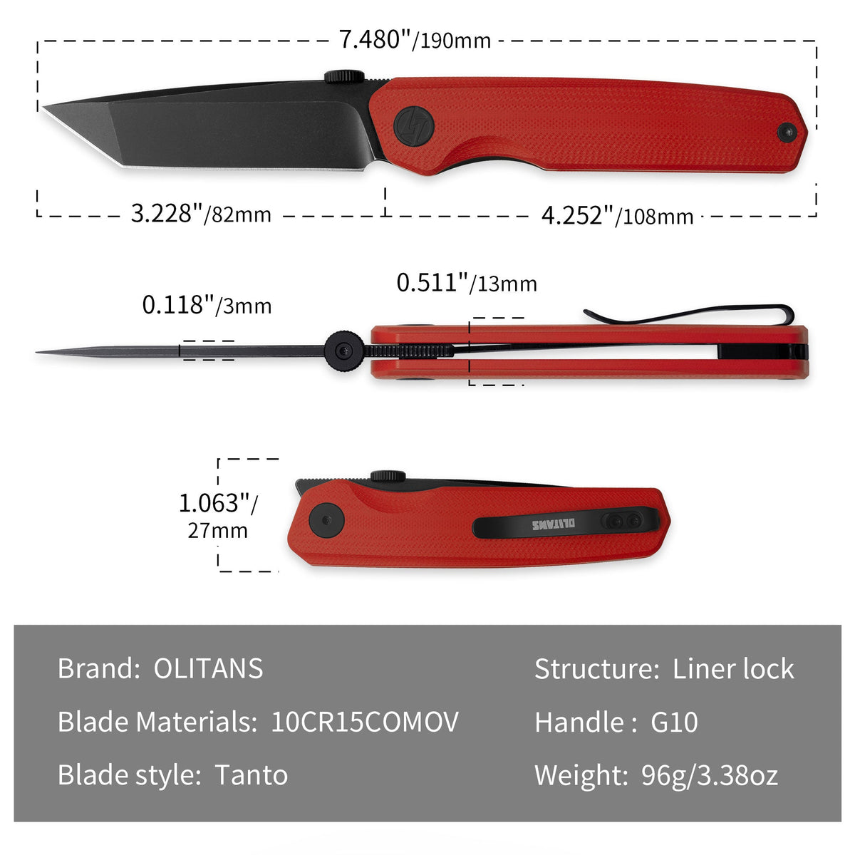 Stealth II G084 (3.22''+10Cr15MoV+Red G10+PVD)