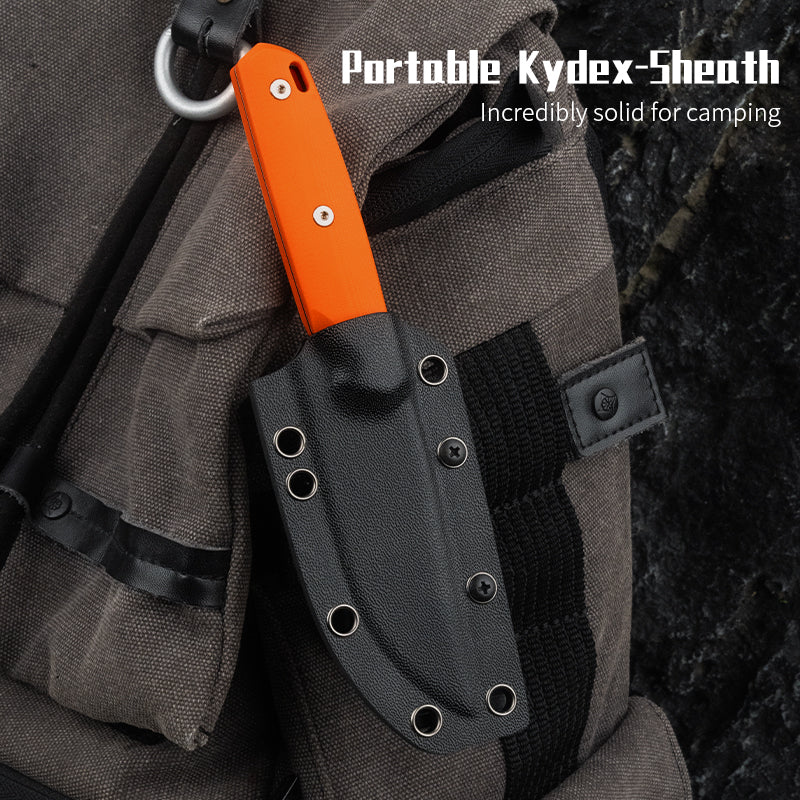 G063 Fixed Blade Knife 3.46'' 14C28N steel Blade, 4.09'' G10 handle Field Utility Knife with Kydex Sheath for Outdoor Camping Hiking