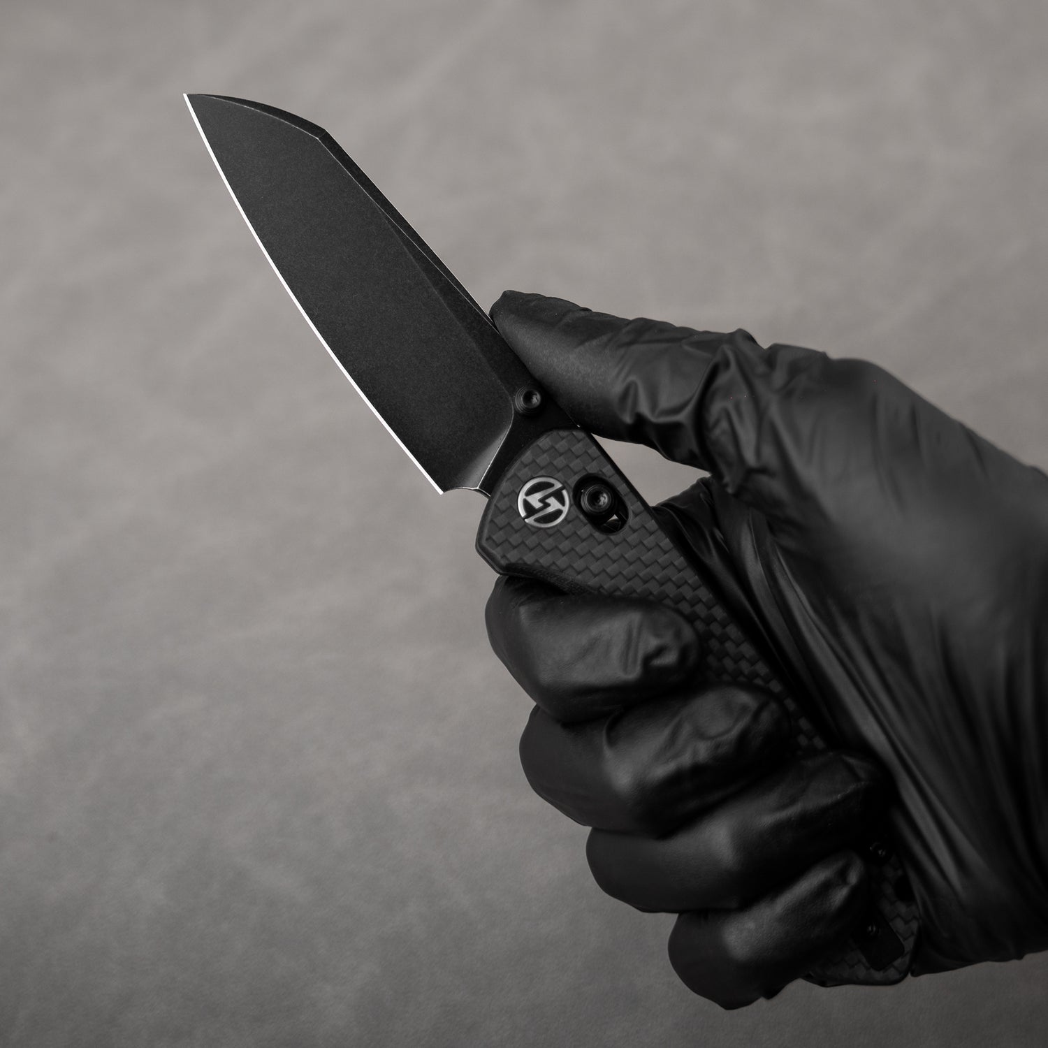 King Penguin G062 Folding Knife (3.35''+14C28N+Carbon fiber surface G10 Handle)-Crossbar Lock-Thumb Stud-Olitans