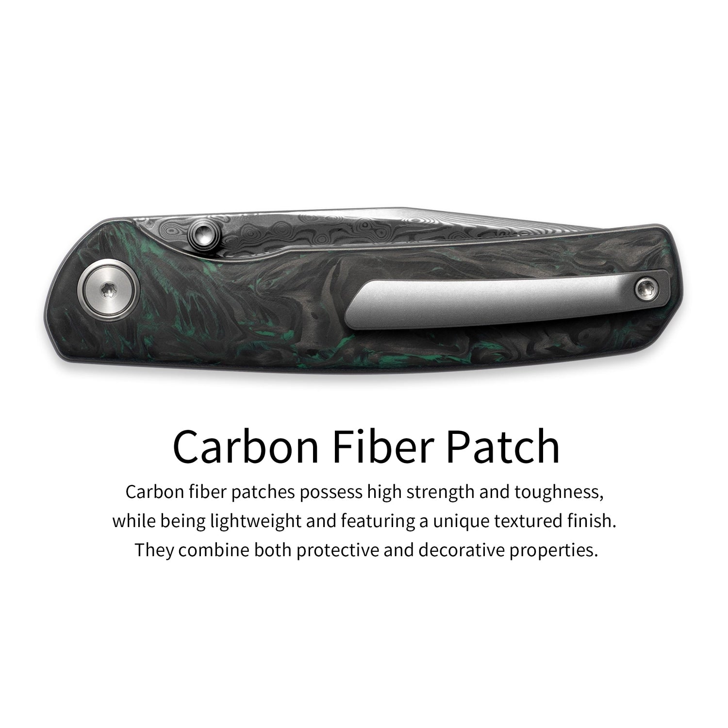 M070-DS Folding Knife(3.07''+Damascus+Carbon fibre)-Liner Lock-thumb stud-OLITANS