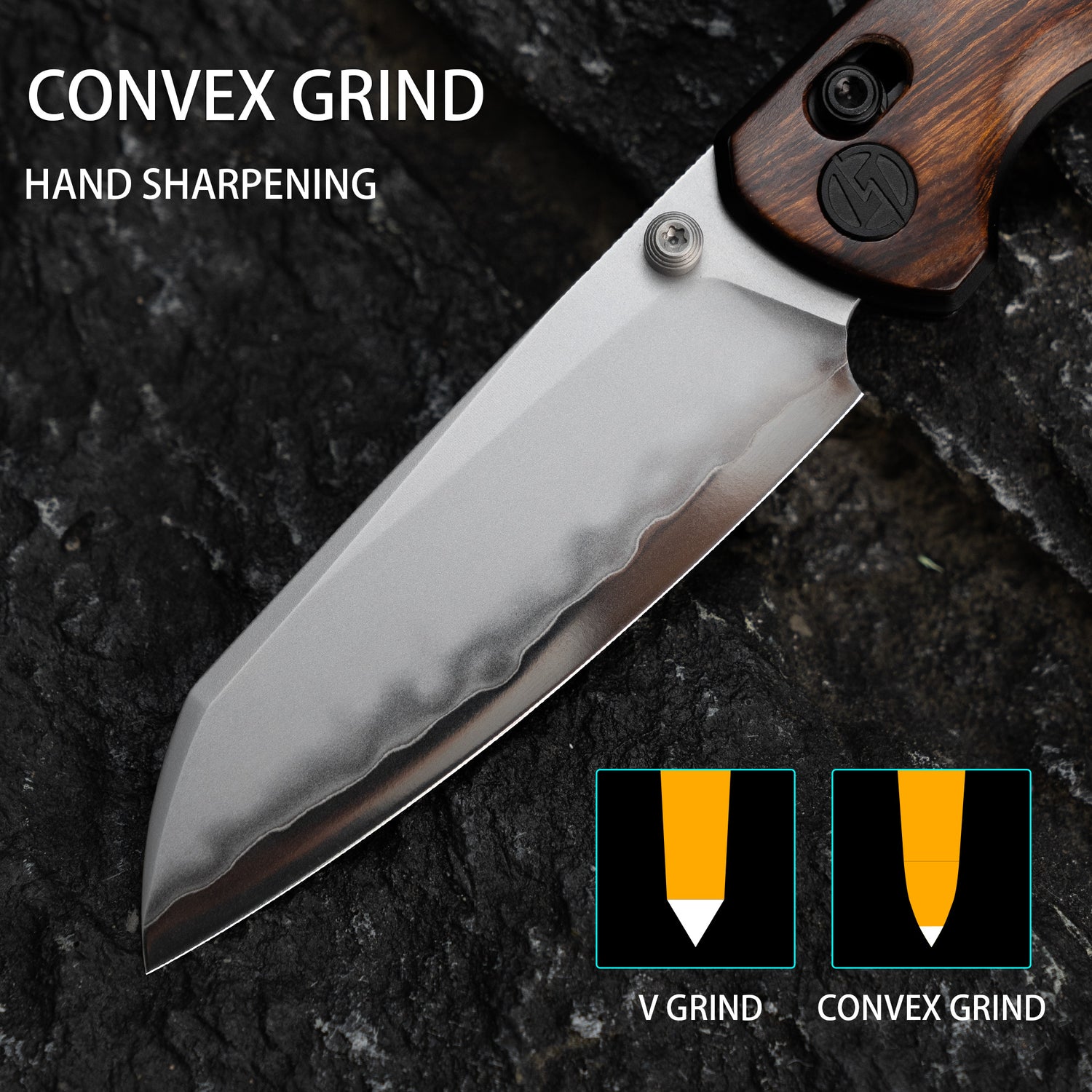 Imperial Penguin Folding Knife(3.35''+SLD Magic+Carbon fibre)-crossbar lock-thumb stud-M060