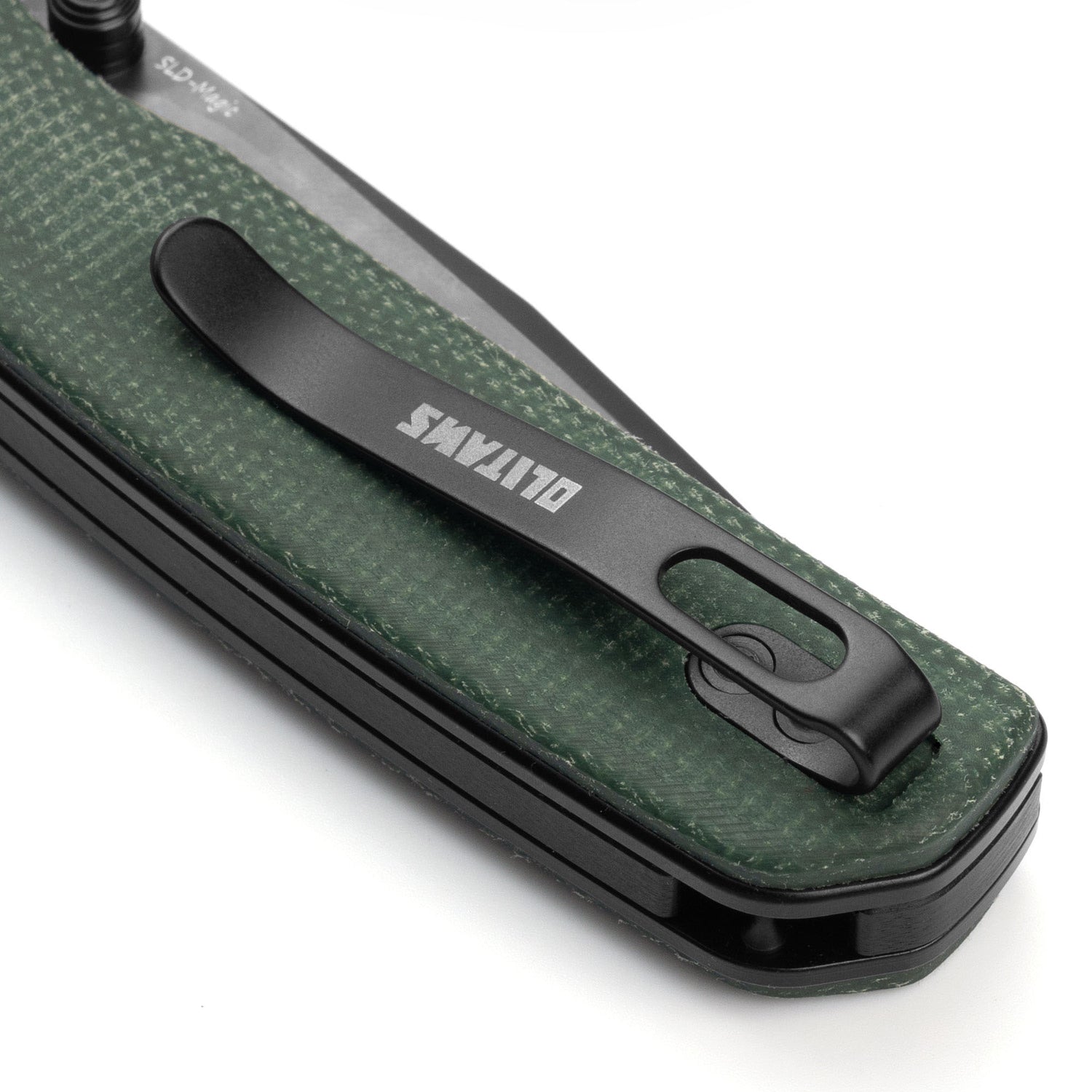 Gecko SE G080 (3.07''+SLD Magic+PVD+Green Micarta)-Liner Lock-thumb stud