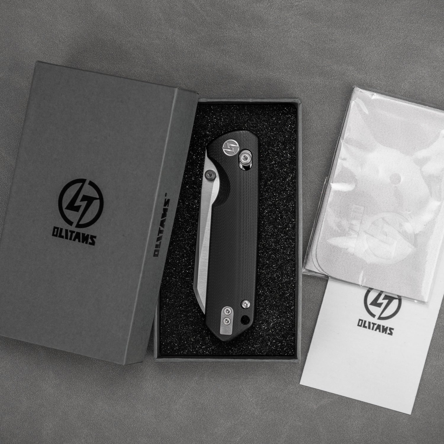 King Penguin G062 Folding Knife (3.35''+14C28N+Carbon fiber surface G10 Handle)-Crossbar Lock-Thumb Stud-Olitans