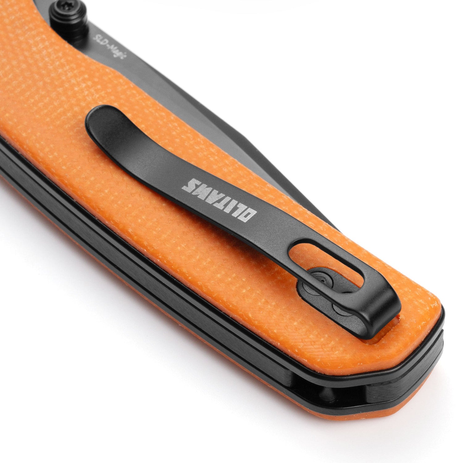 Gecko SE G080 (3.07''+SLD Magic+PVD+Orange Micarta)-Liner Lock-thumb stud