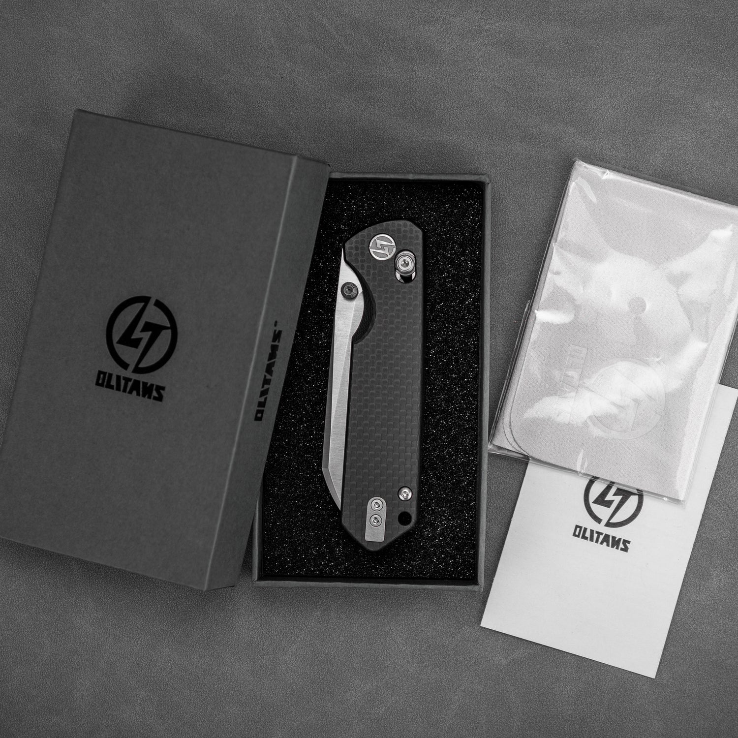 King Penguin G062 Folding Knife (3.35''+14C28N+Carbon fiber surface G10 Handle)-Crossbar Lock-Thumb Stud-Olitans