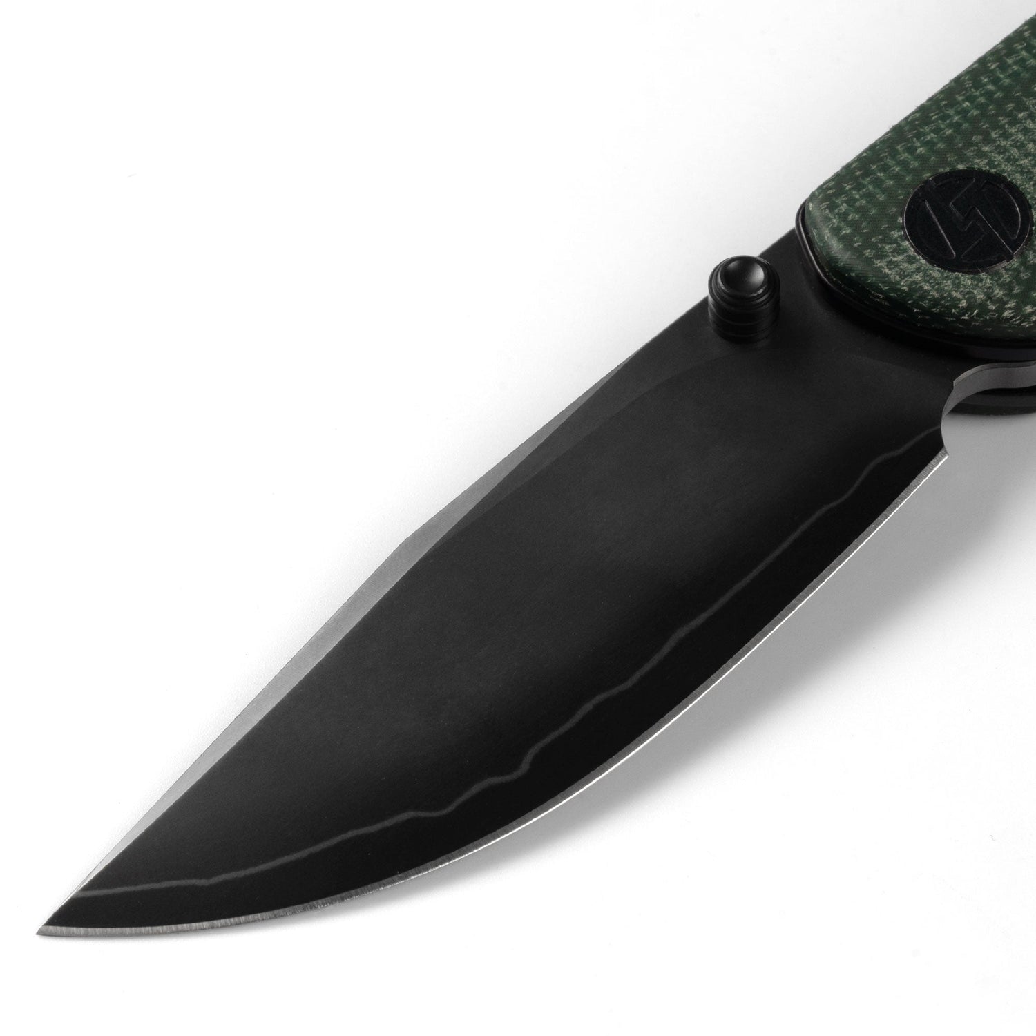 Gecko SE G080 (3.07''+SLD Magic+PVD+Green Micarta)-Liner Lock-thumb stud