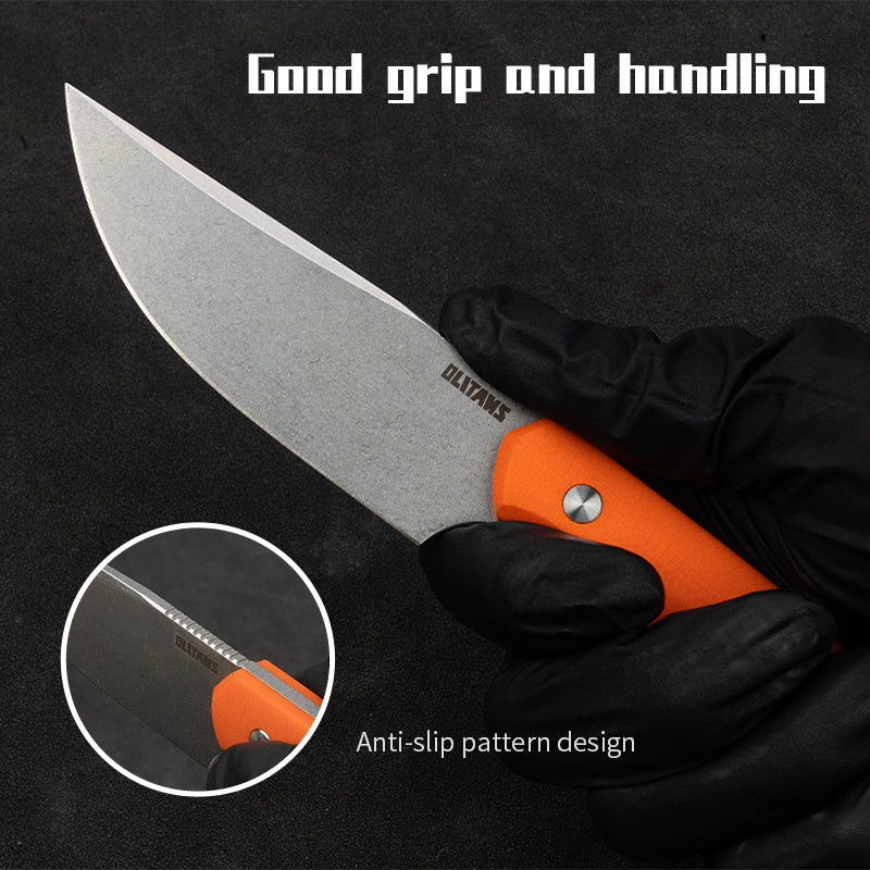 G063 Fixed Blade Knife 3.46'' 14C28N steel Blade, 4.09'' G10 handle Field Utility Knife with Kydex Sheath for Outdoor Camping Hiking