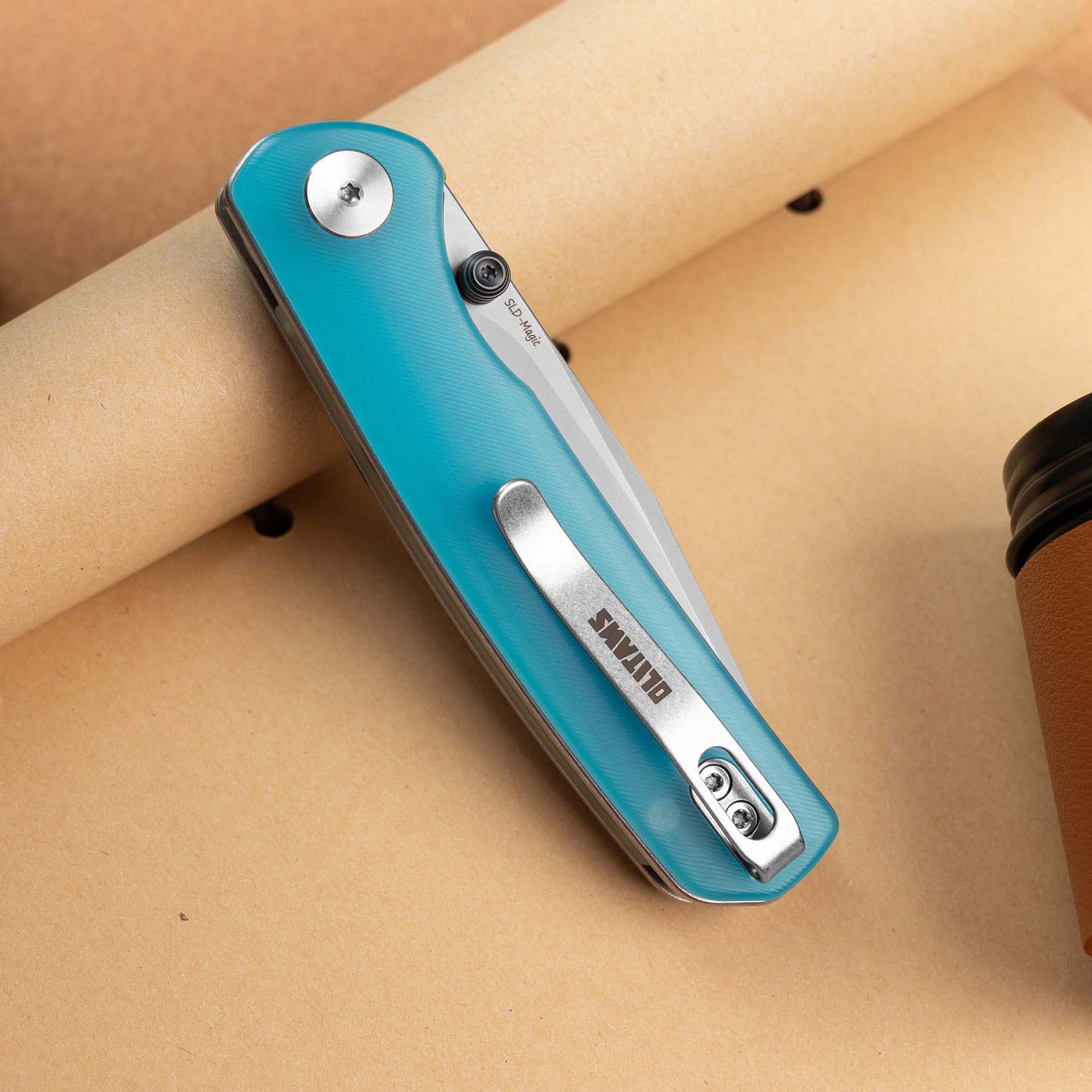Gecko SE G080 (3.07''+SLD Magic+Blue Acrylic)-Liner Lock-thumb stud