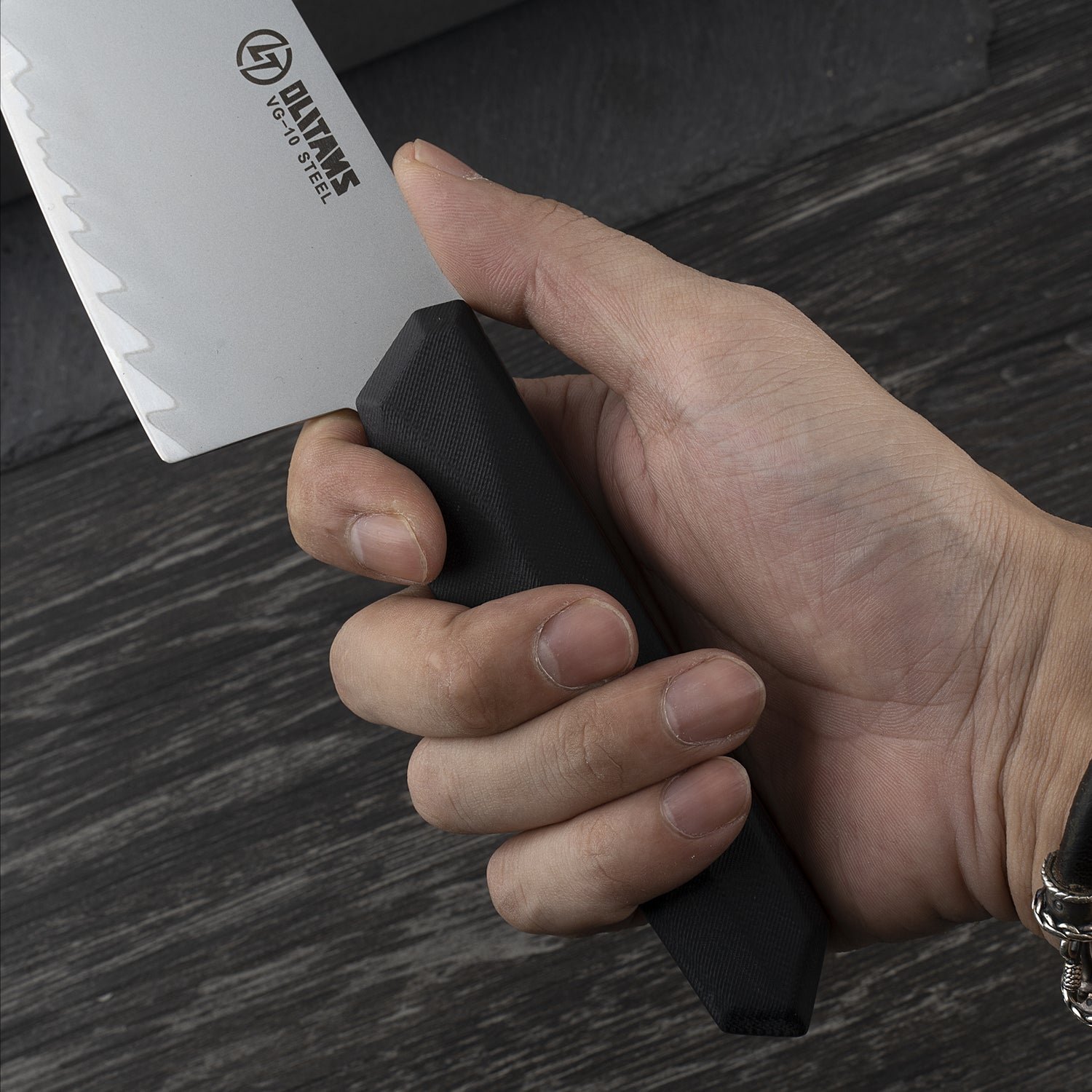 Chef's Knife, 8 in Professional Chef Kinfe VG-10, Ultra Sharp Kitchen Knife, G10 Handle (Black)