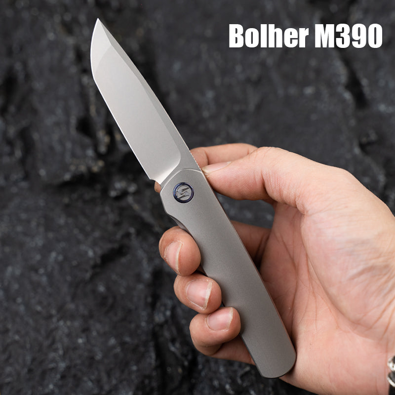 OLITANS T054 Folding Knife Bohler M390 Blade Titanium Handle/Red Copper Handle