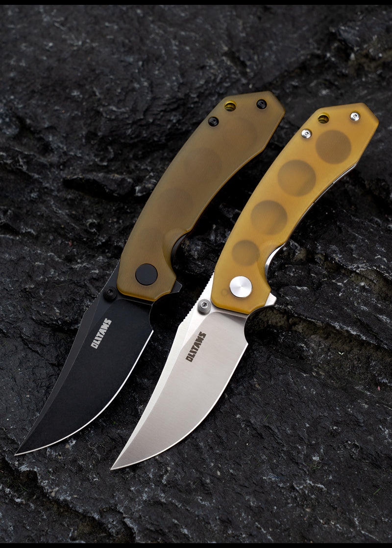PEI and Nature Green color comparison – G059 folding knife