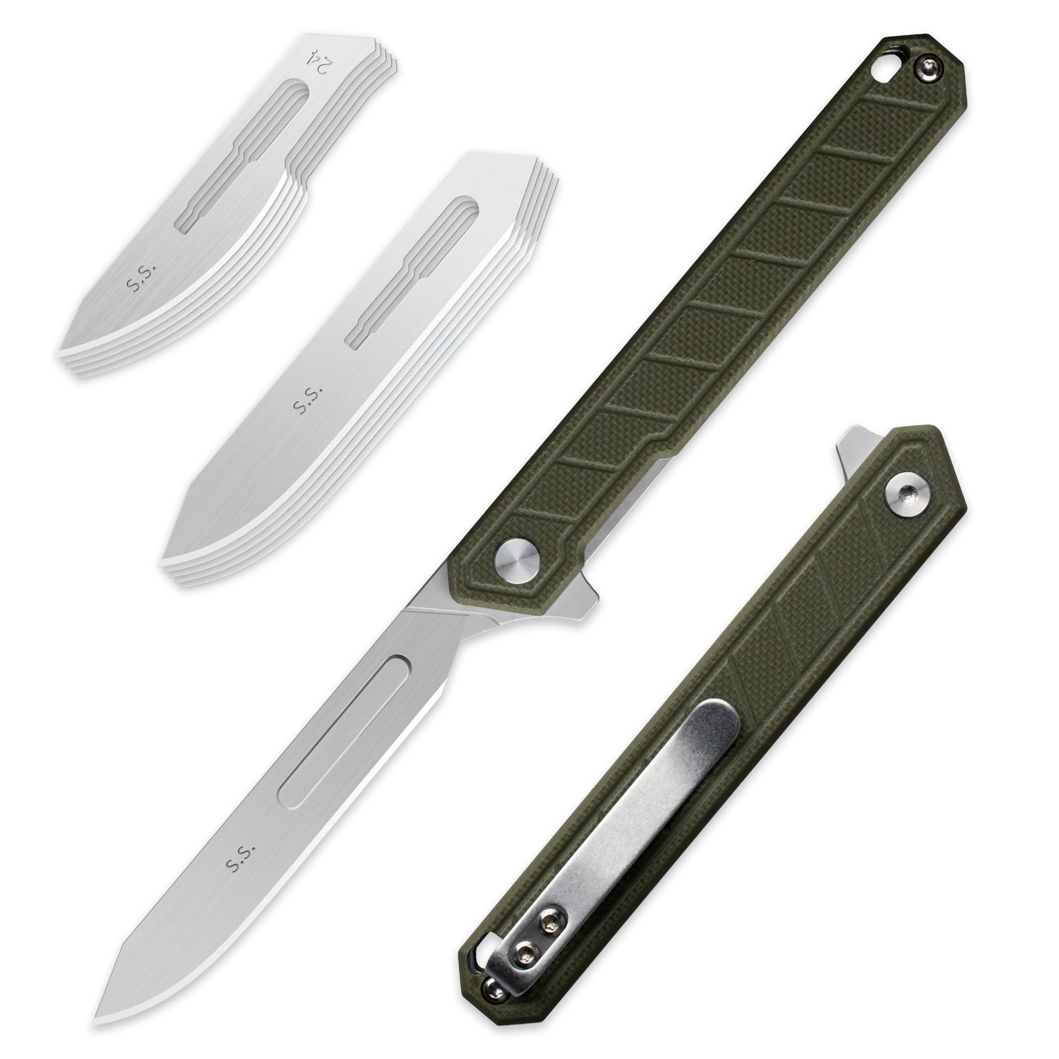 G046 Mecha Folding Sacalpel Knife G10 handle suitable for #24 & #60 Blade