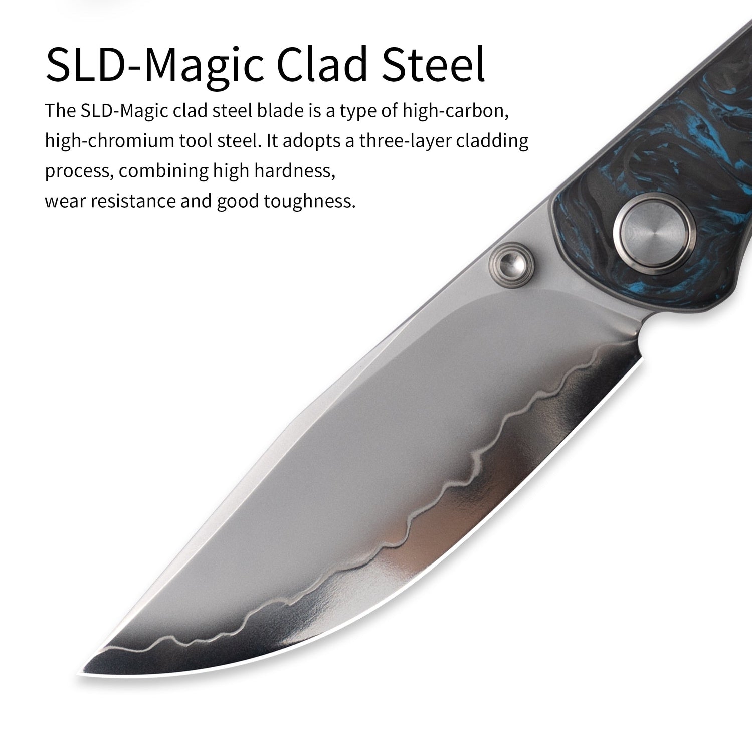 M070-SLD Folding Knife(3.07''+SLD Magic+Carbon fibre)-Liner Lock-thumb stud-OLITANS