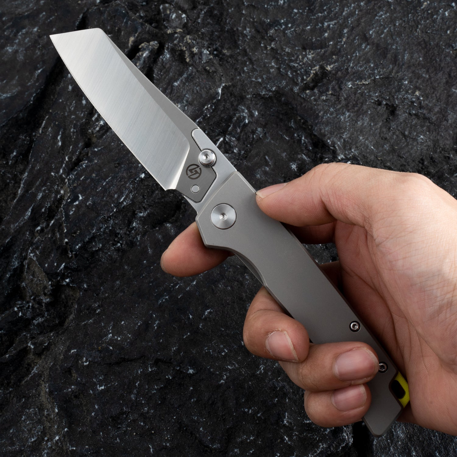 Folding Camping Knife(3.0''+9Cr18Mov+Titanium)-Frame Lock-Thumb Stud-T024