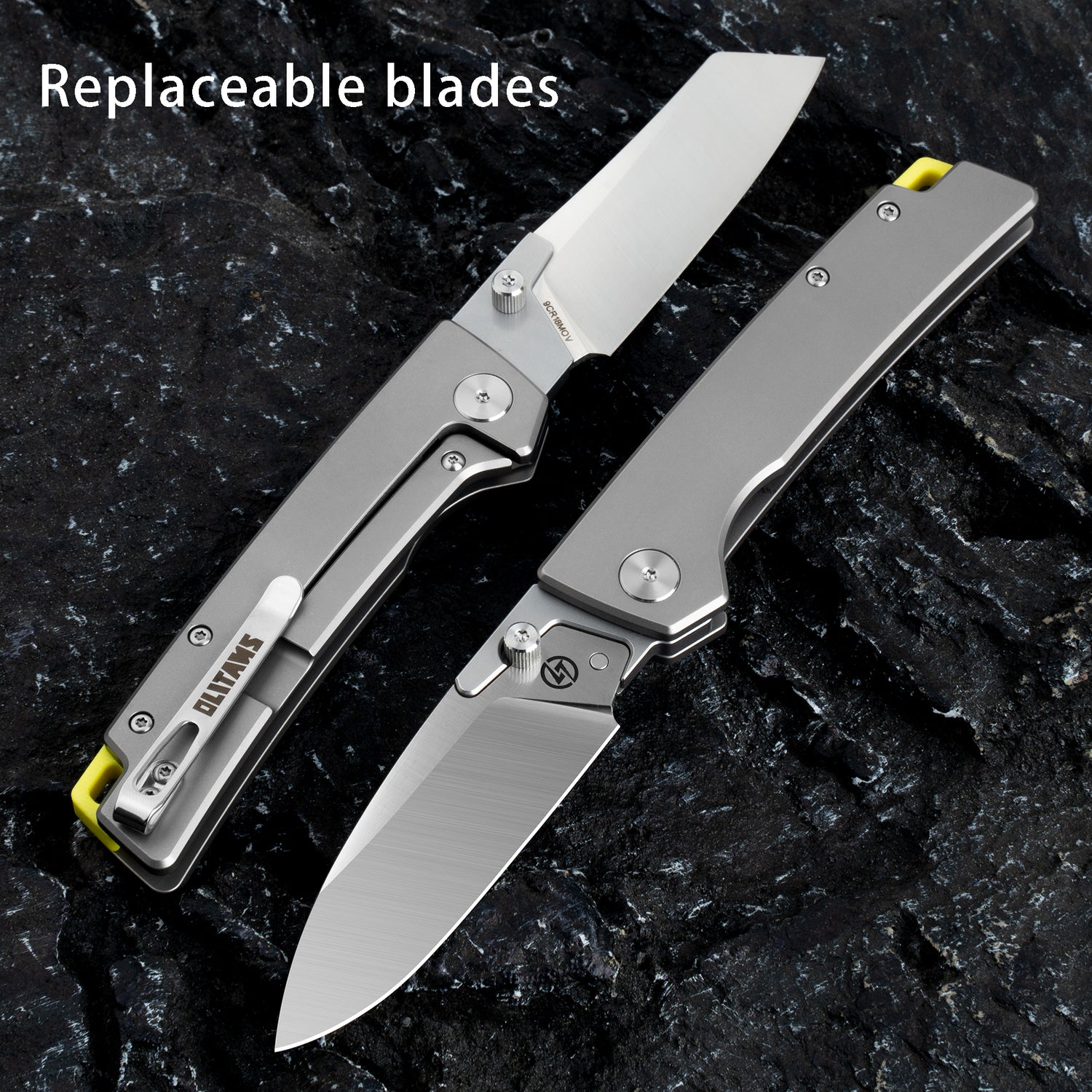 Folding Camping Knife(3.0''+9Cr18Mov+Titanium)-Frame Lock-Thumb Stud-T024