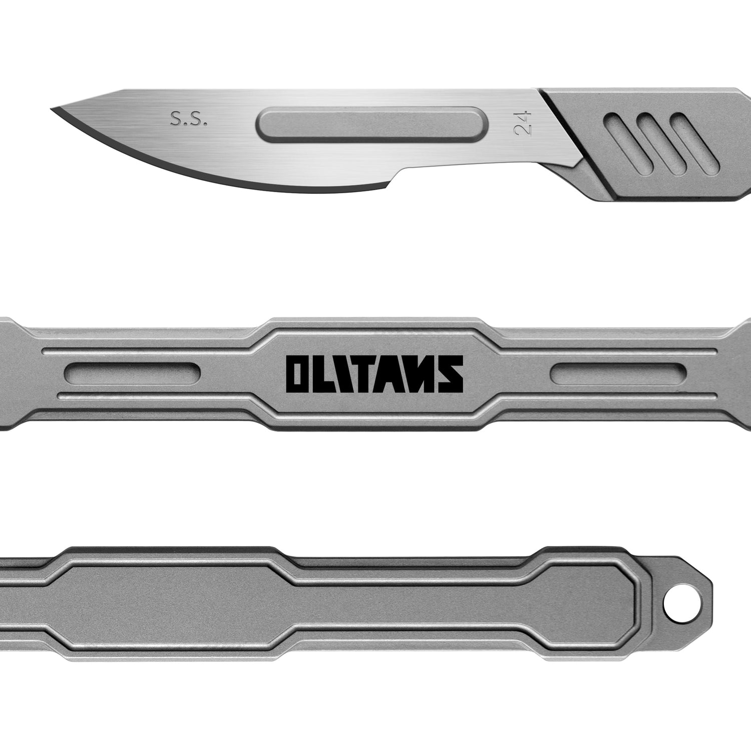 T020 Scalpel knife, 5.7'' Titanium scalpel handle, with 10pcs #24 Blades and Knife sheath, EDC Multi-Tool Craft Knives for Box Opening, Paper Cutting