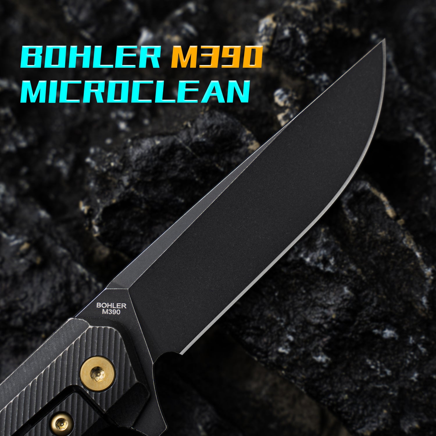 T041 Pocket Knife 2.6'' M390 Blade + Titainium Handle - Frame Lock - Flipper
