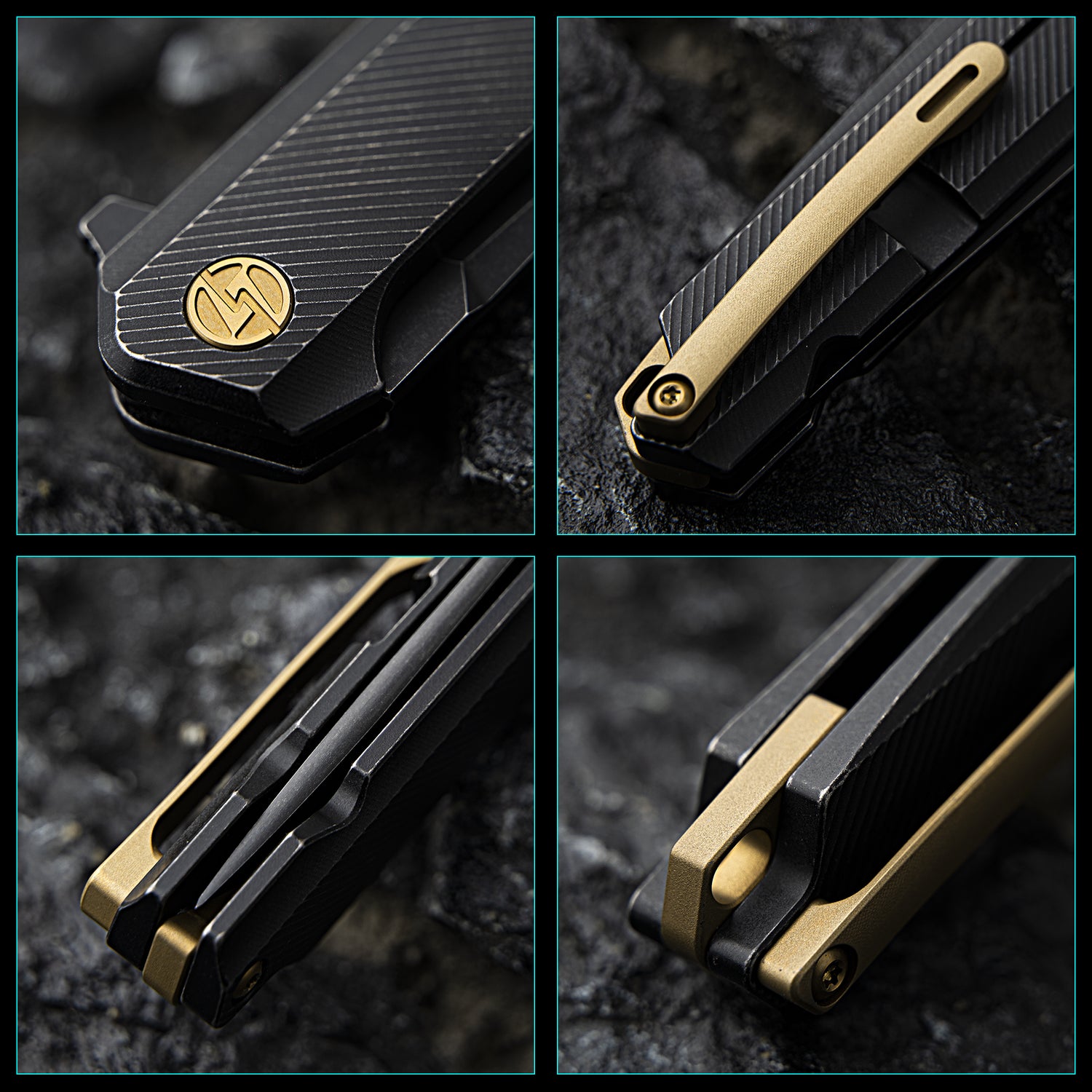 T041 Pocket Knife 2.6'' M390 Blade + Titainium Handle - Frame Lock - Flipper