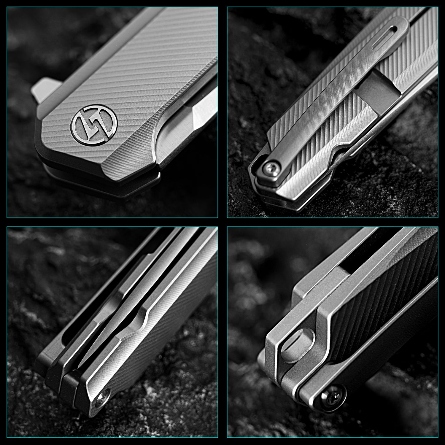 T041 Pocket Knife 2.6'' M390 Blade + Titainium Handle - Frame Lock - Flipper