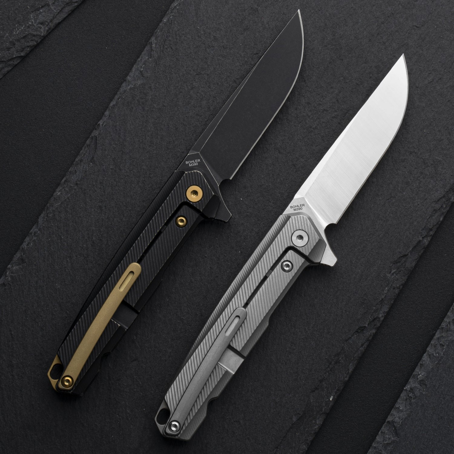 T041 Pocket Knife 2.6'' M390 Blade + Titainium Handle - Frame Lock - Flipper