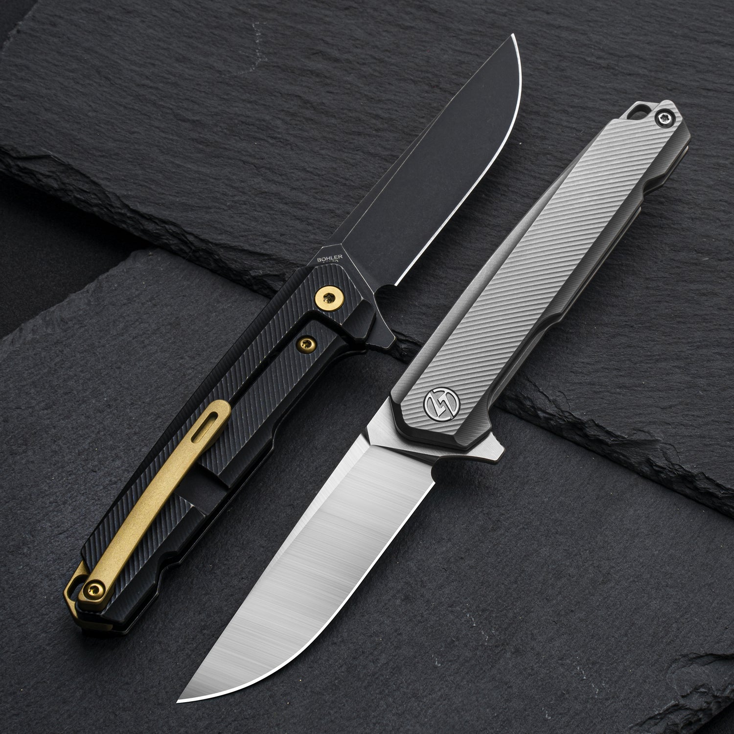 T041 Pocket Knife 2.6'' M390 Blade + Titainium Handle - Frame Lock - Flipper