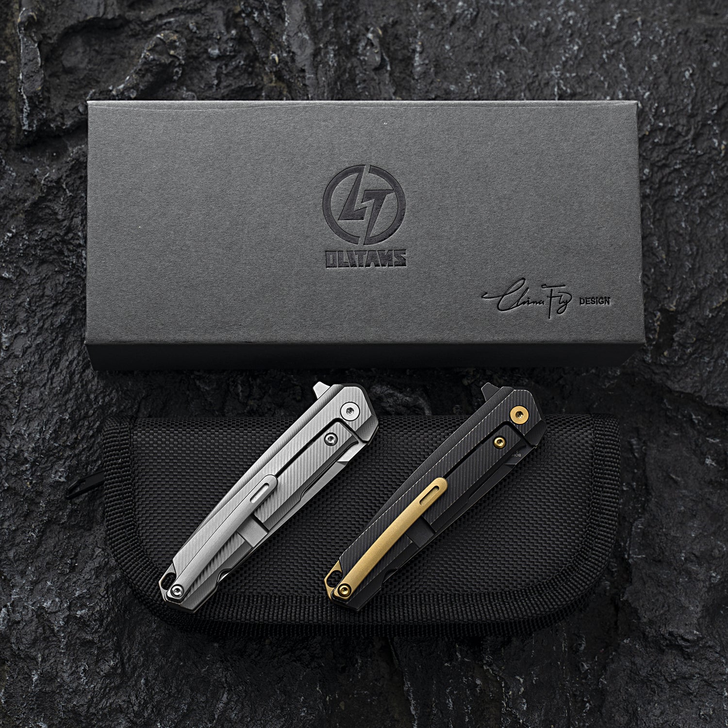 T041 Pocket Knife 2.6'' M390 Blade + Titainium Handle - Frame Lock - Flipper