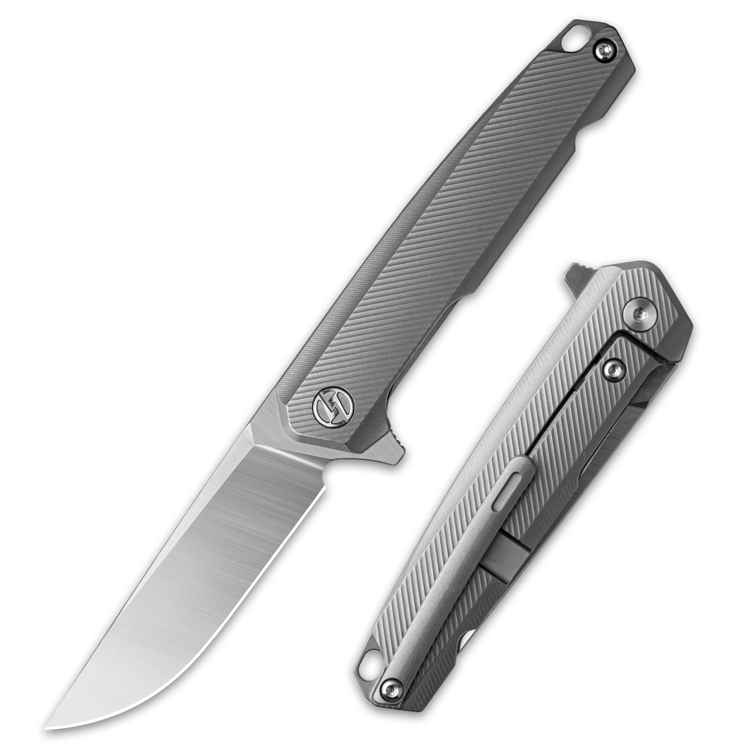 T041 Pocket Knife 2.6'' M390 Blade + Titainium Handle - Frame Lock - Flipper