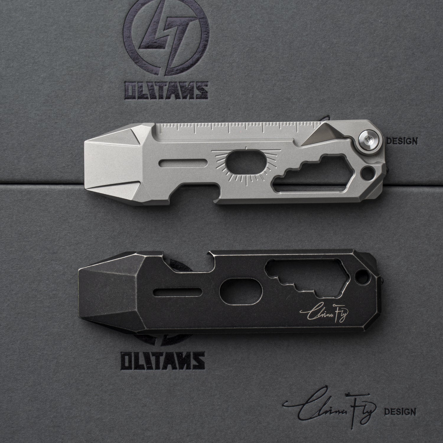T042 Cyber Bison EDC Pry Bar Titanium Alloy Multitool(Silver Sandblasted)