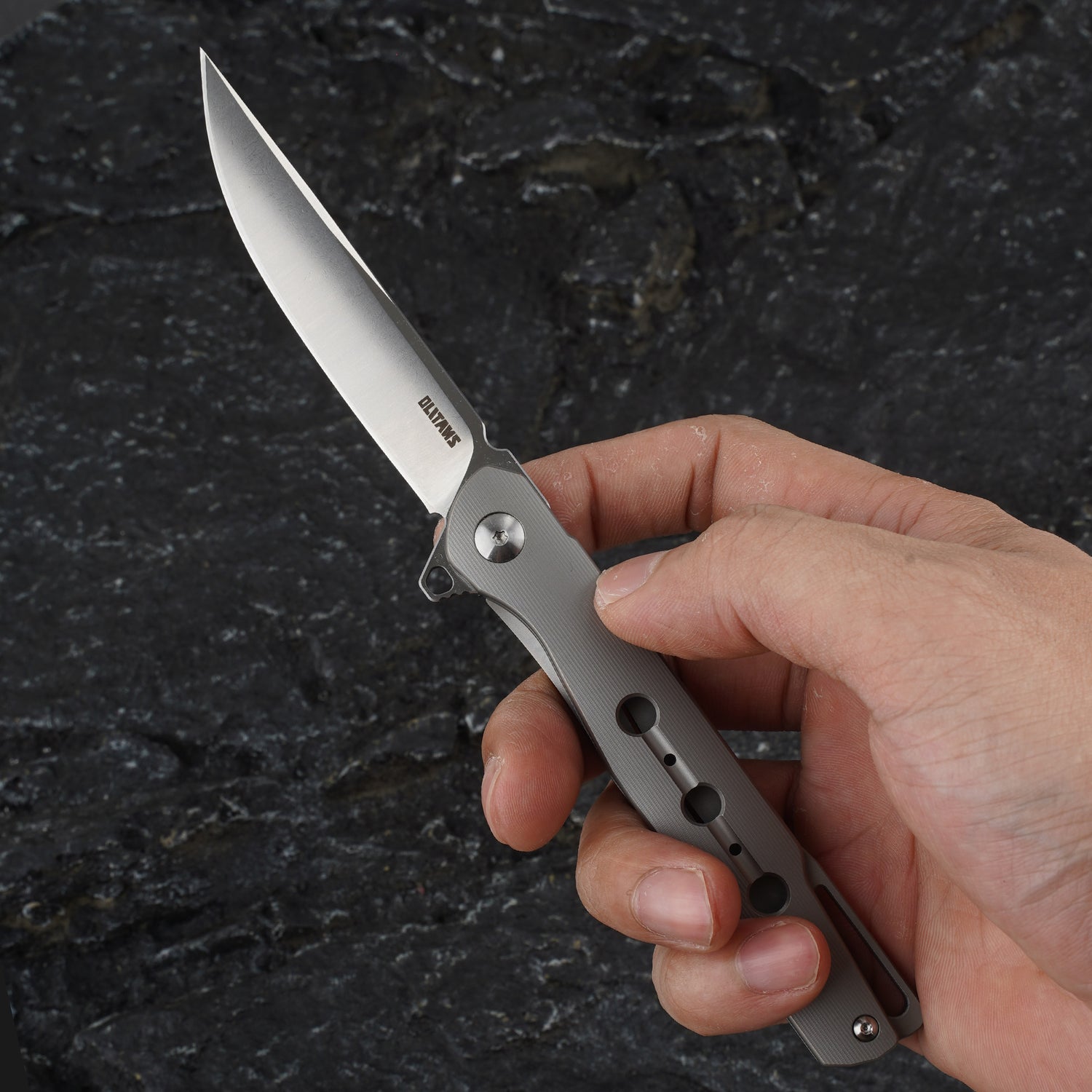 Vector Pocket Knife (3.35''+AUS-8 Blade+Titainium)-Frame Lock-Flipper-T051