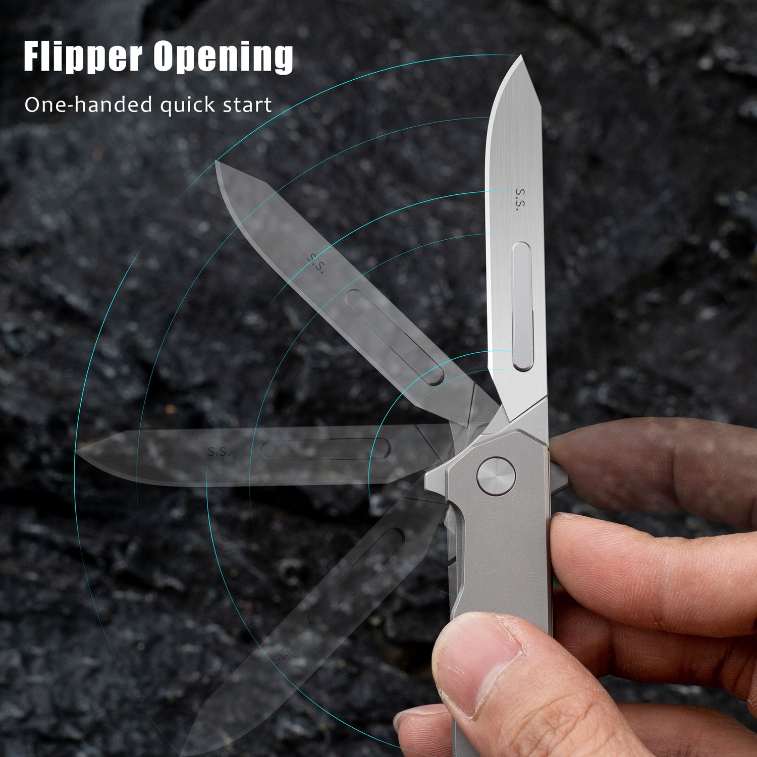 T058 Folding Scalpel Knife Titanium Alloy handle suitable for #24 & #60 Blade