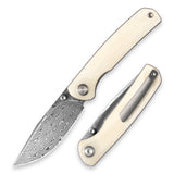 M070-DS Folding Knife(3.07''+Damascus+Cow bone)-Liner Lock-thumb stud-OLITANS