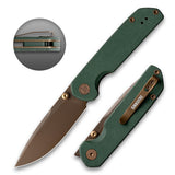 Lemon Shark G071（3.27"+10Cr15Mov+Micarta Handle+Ti-coated）-Liner Lock-Front Flipper-Olitans