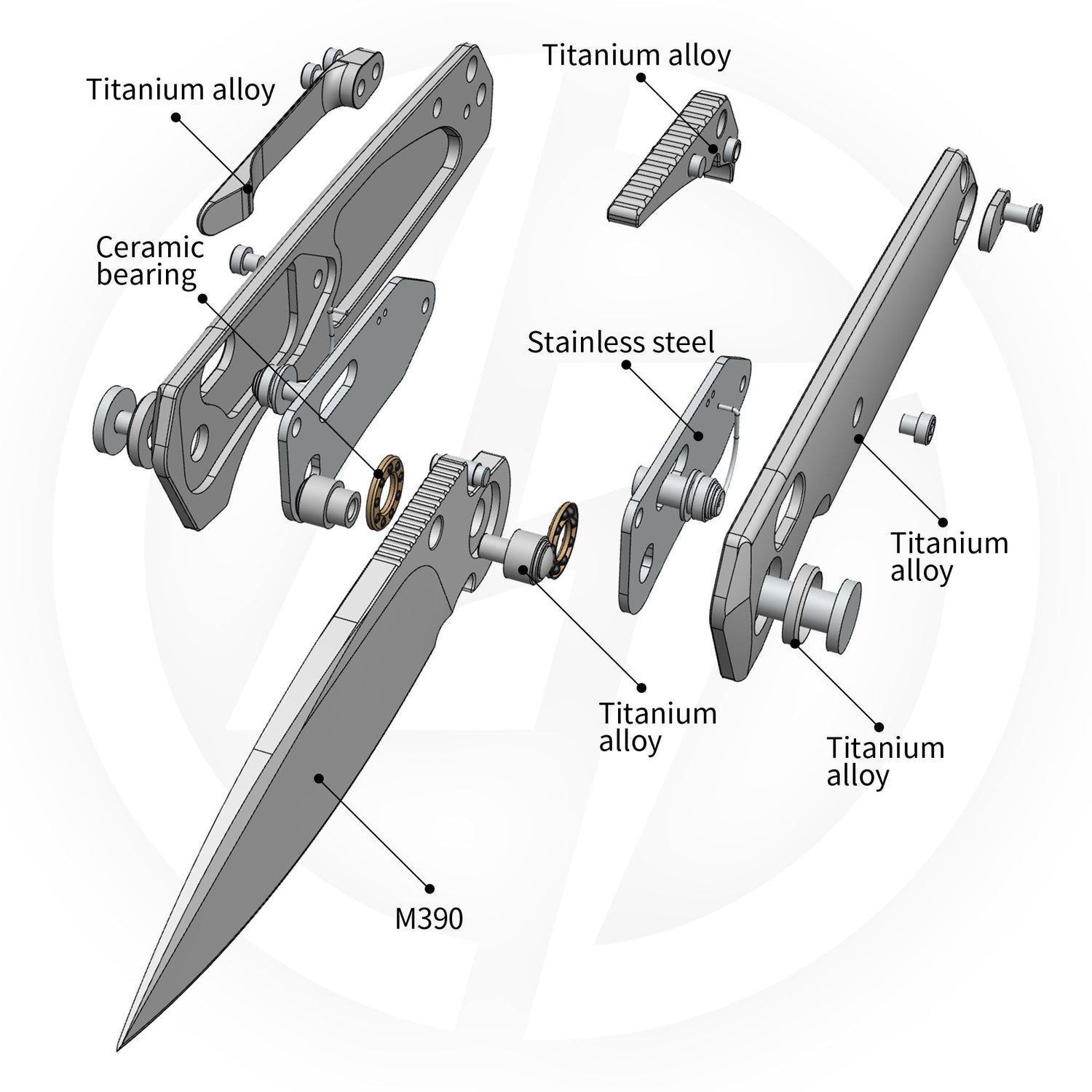 Ti-Aero T075 Folding Knife –（3.23